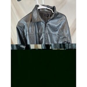 NWT black Sampeel faux leather motorcycle jacket Womens Size XS Oversized
